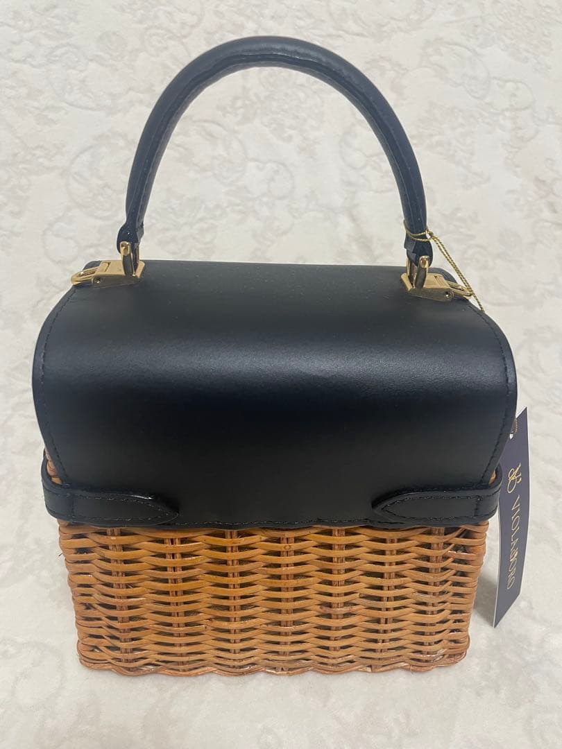 【新品未使用】ヴィオラドーロMIRO カゴバッグ 2WAY キャメル 黒