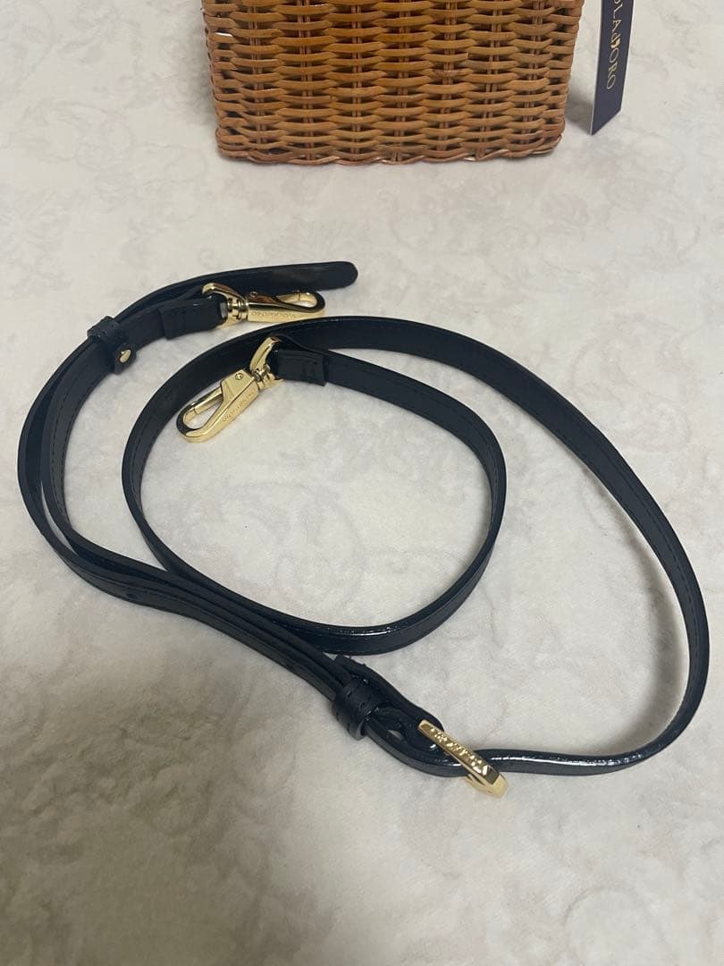 【新品未使用】ヴィオラドーロMIRO カゴバッグ 2WAY キャメル 黒