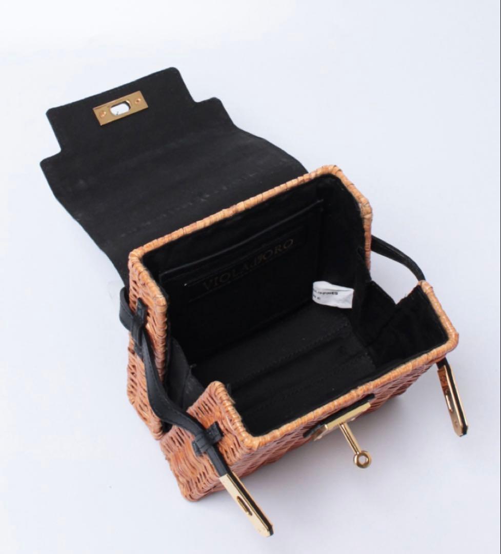 【新品未使用】ヴィオラドーロMIRO カゴバッグ 2WAY キャメル 黒