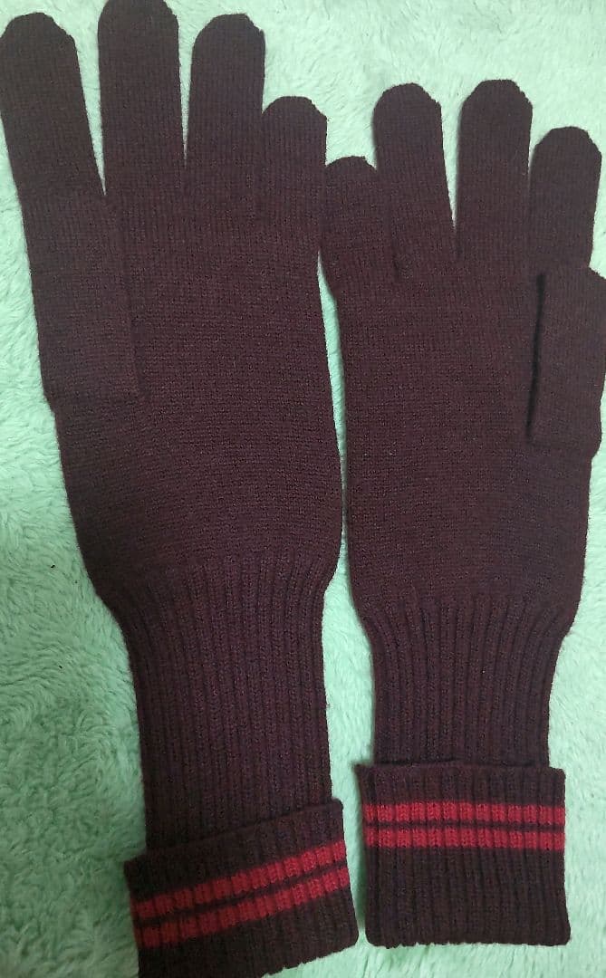 Louis Vuitton バーガンディ柄手袋