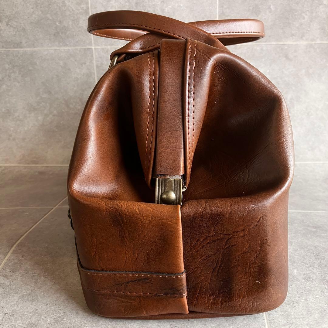 ヴィンテージ レザー ダレス ボストン バッグ 本革 鍵金具 茶 ビンテージ