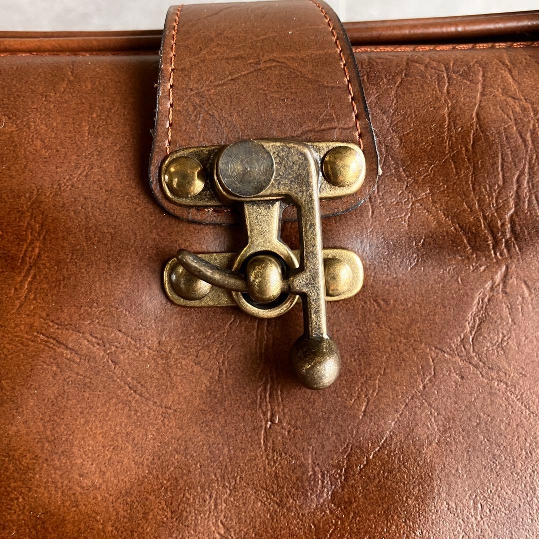 ヴィンテージ レザー ダレス ボストン バッグ 本革 鍵金具 茶 ビンテージ