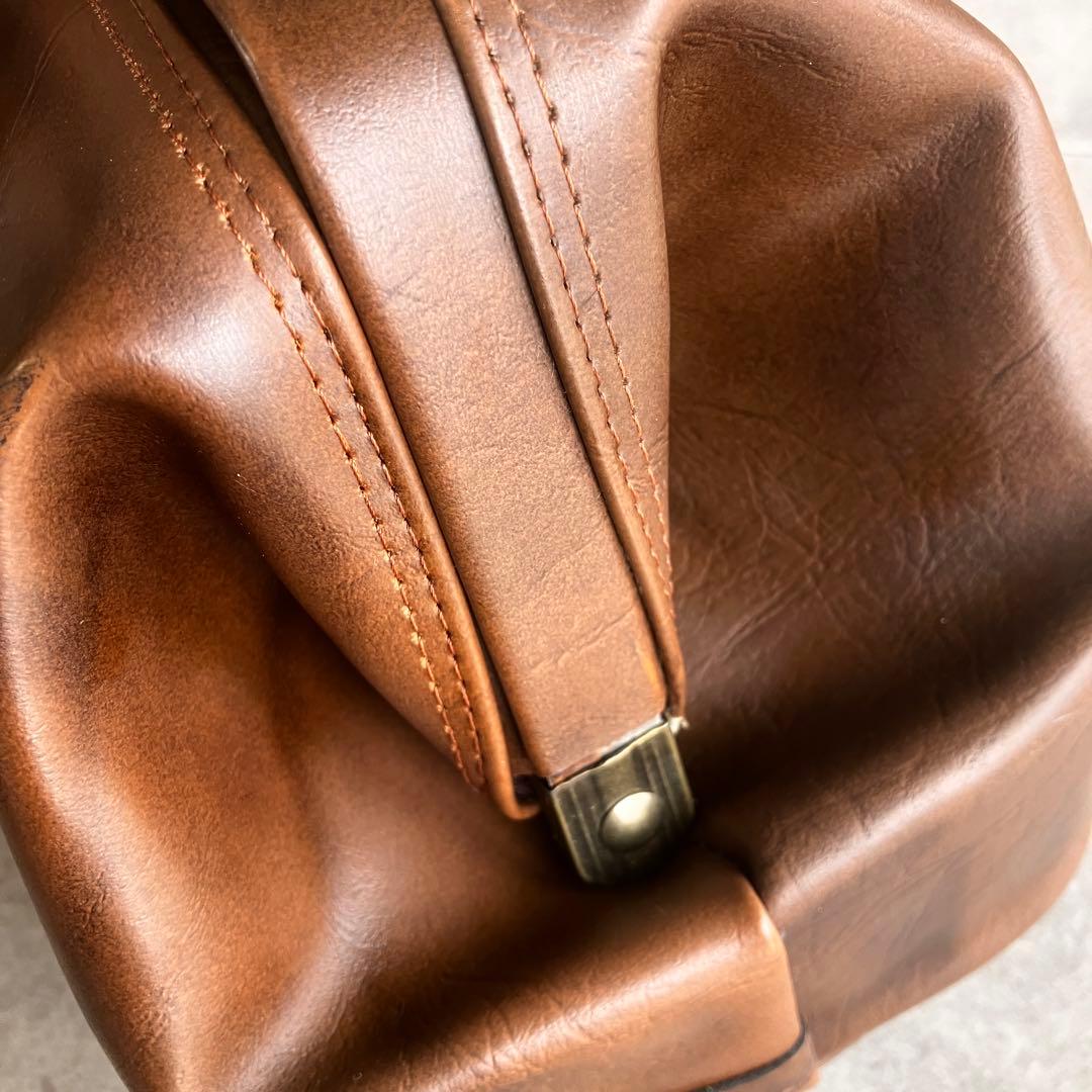 ヴィンテージ レザー ダレス ボストン バッグ 本革 鍵金具 茶 ビンテージ