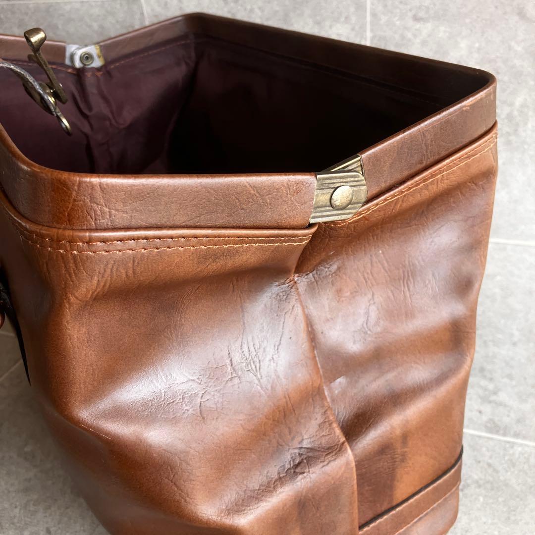 ヴィンテージ レザー ダレス ボストン バッグ 本革 鍵金具 茶 ビンテージ