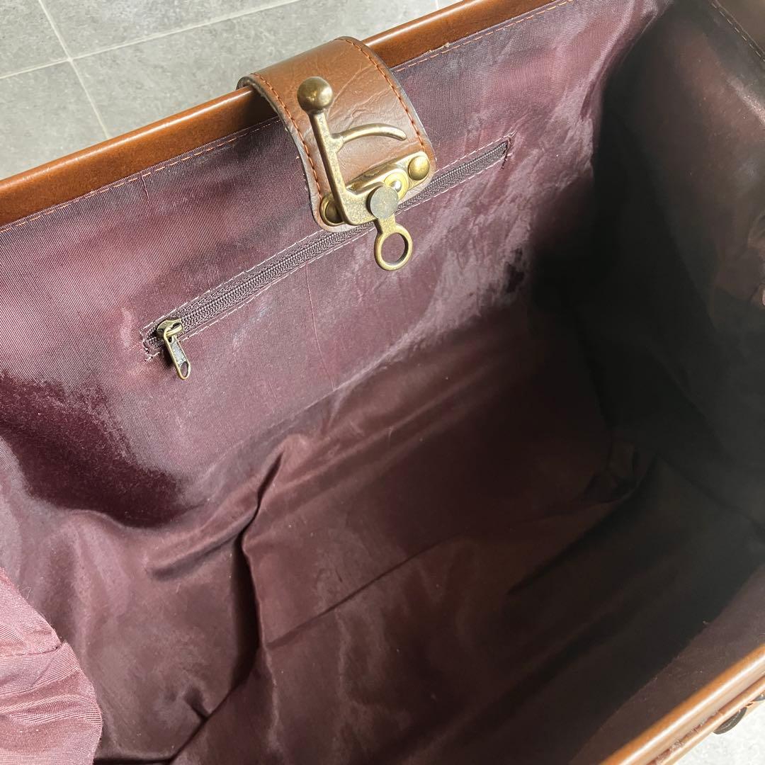 ヴィンテージ レザー ダレス ボストン バッグ 本革 鍵金具 茶 ビンテージ