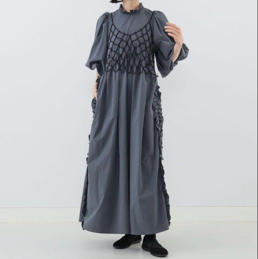 ビームス　CAROLINA GLASER ビーズビスチェ付 ワンピース