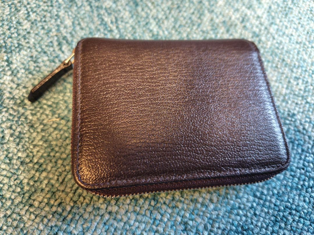 L'arcobalenoラルコバレーノラウンドジップミニウォレット茶✕赤