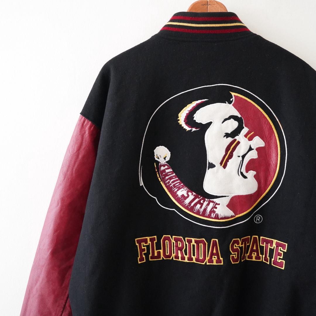 フロリダステイト・セミノールズ スタジャン L ブラック レザー 2588