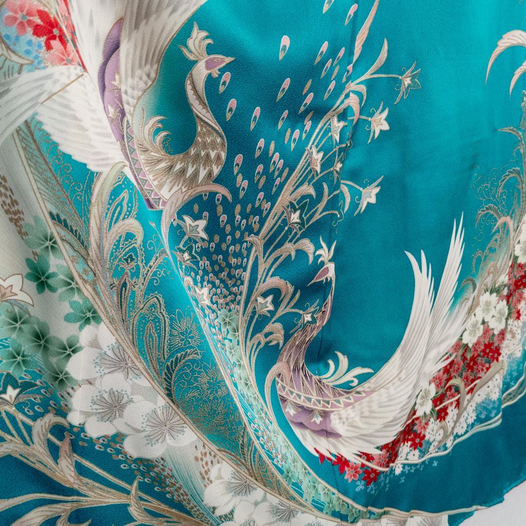 ポップコーン R7SK1315 振袖+帯 2点セット 襦袢おまけ付 シルク