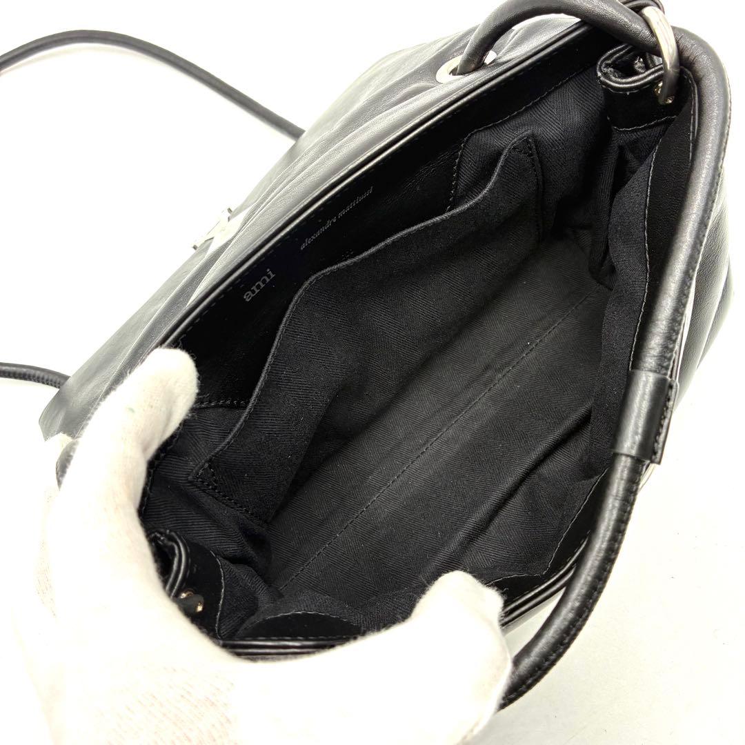 未使用級 アミパリス Voulez-Vous ショルダーバッグ レザー ブラック