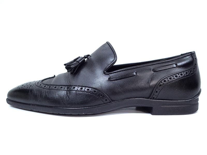 三陽山長 タッセルローファー ビジネスシューズ ブラック 26.0cm 元箱付き