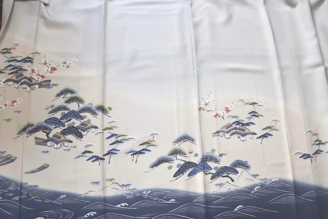 ご予約中です。逸品 名門上野家二代目上野為二氏 京友禅 正絹訪問着 秀逸松文様