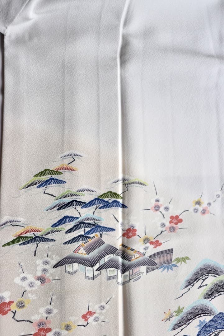 ご予約中です。逸品 名門上野家二代目上野為二氏 京友禅 正絹訪問着 秀逸松文様