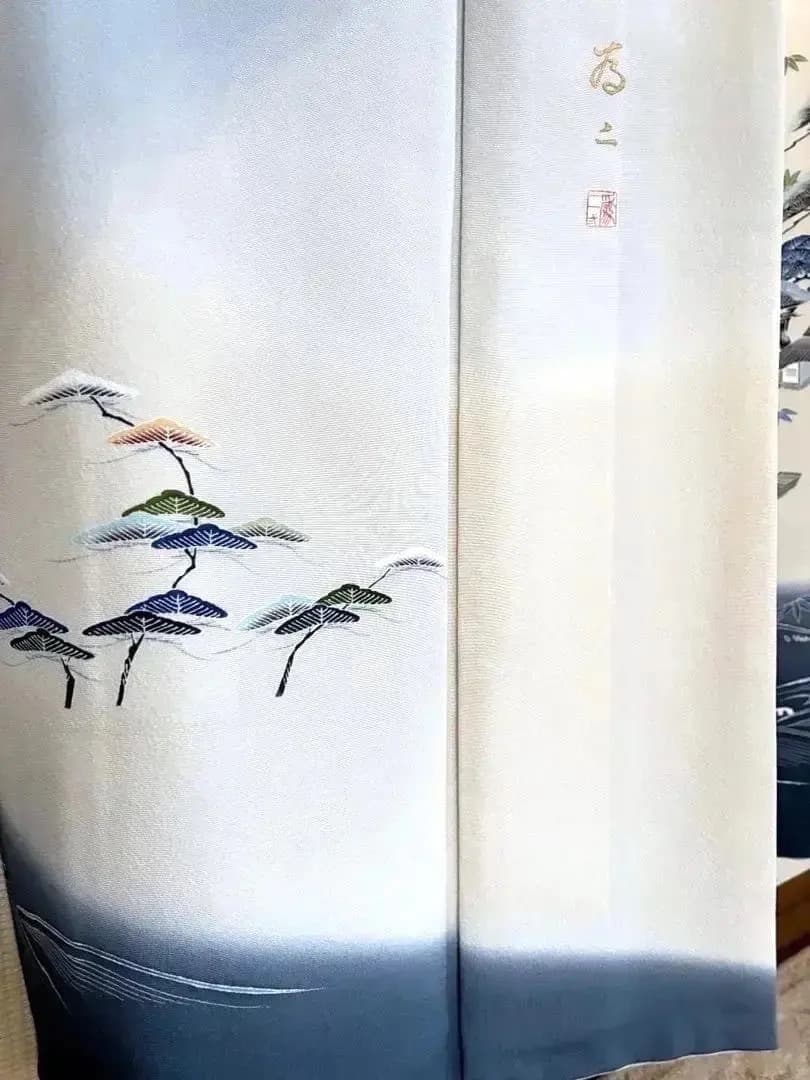 ご予約中です。逸品 名門上野家二代目上野為二氏 京友禅 正絹訪問着 秀逸松文様