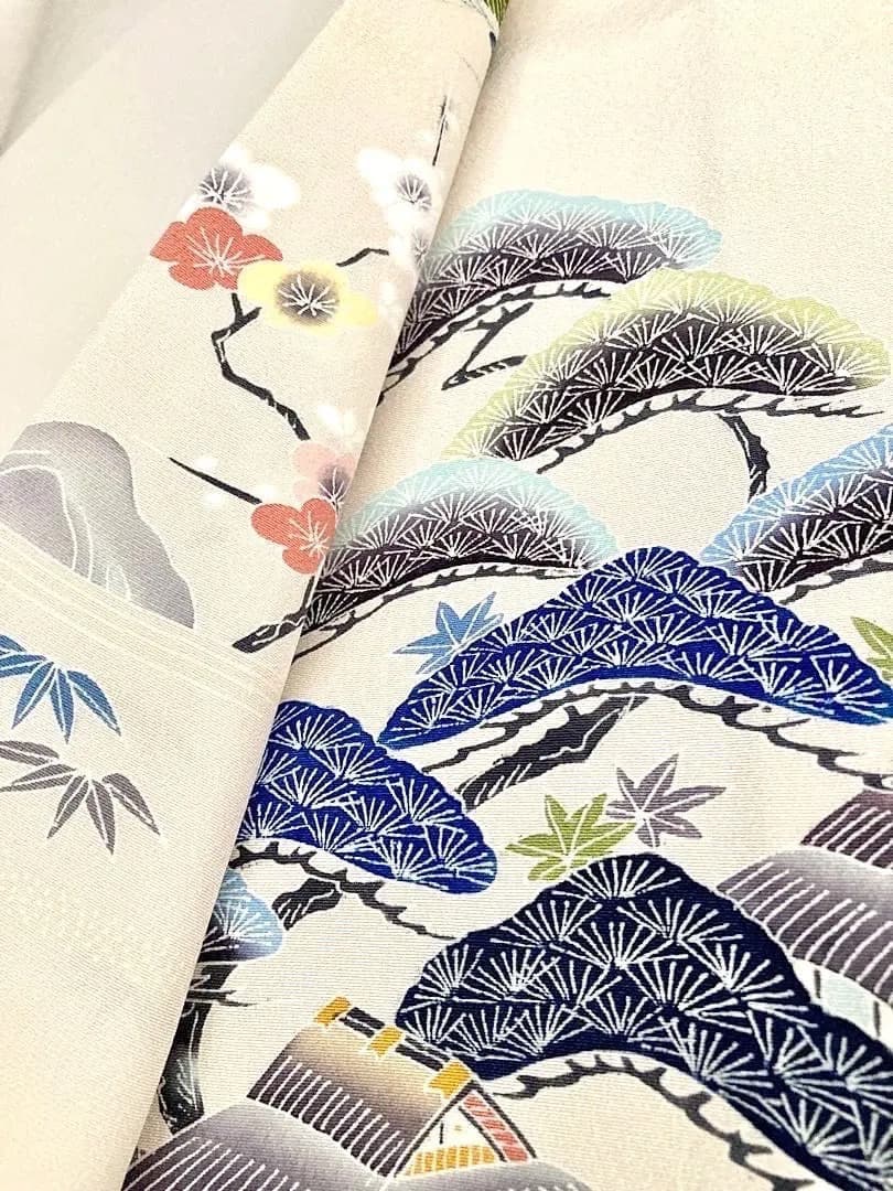 ご予約中です。逸品 名門上野家二代目上野為二氏 京友禅 正絹訪問着 秀逸松文様