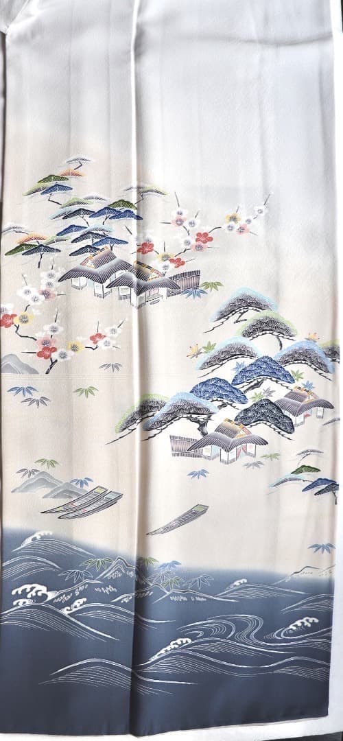 ご予約中です。逸品 名門上野家二代目上野為二氏 京友禅 正絹訪問着 秀逸松文様