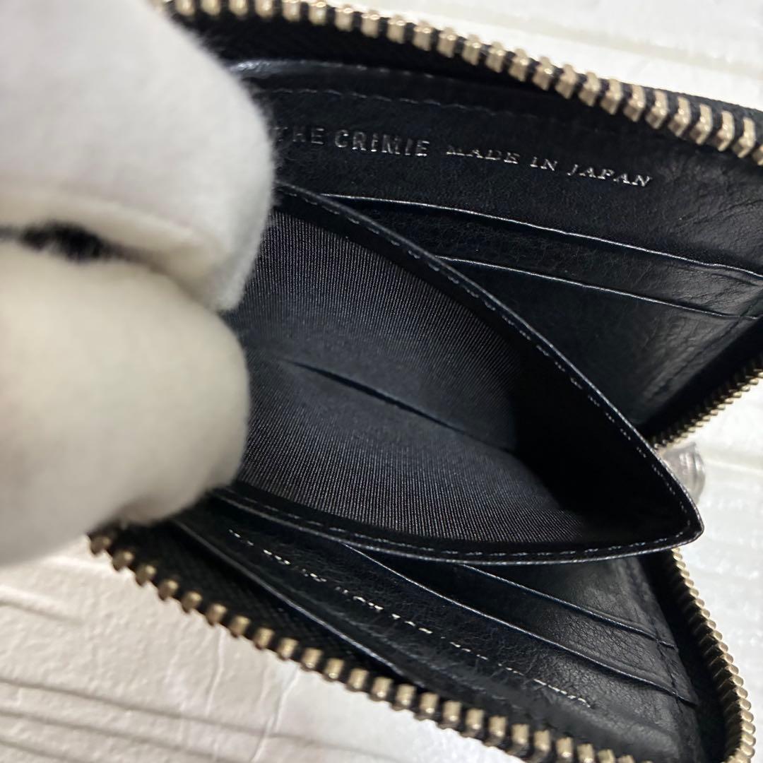 THE CRIMIE ロゴプレート ジップアラウンド スモールウォレット　L字
