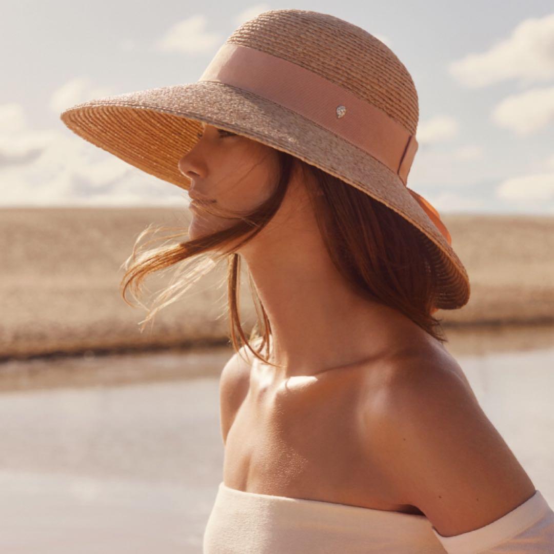 美品 ヘレンカミンスキー グログランリボン ラフィアハット