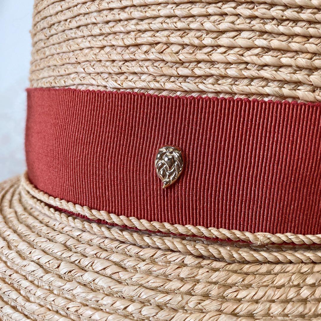 美品 ヘレンカミンスキー グログランリボン ラフィアハット