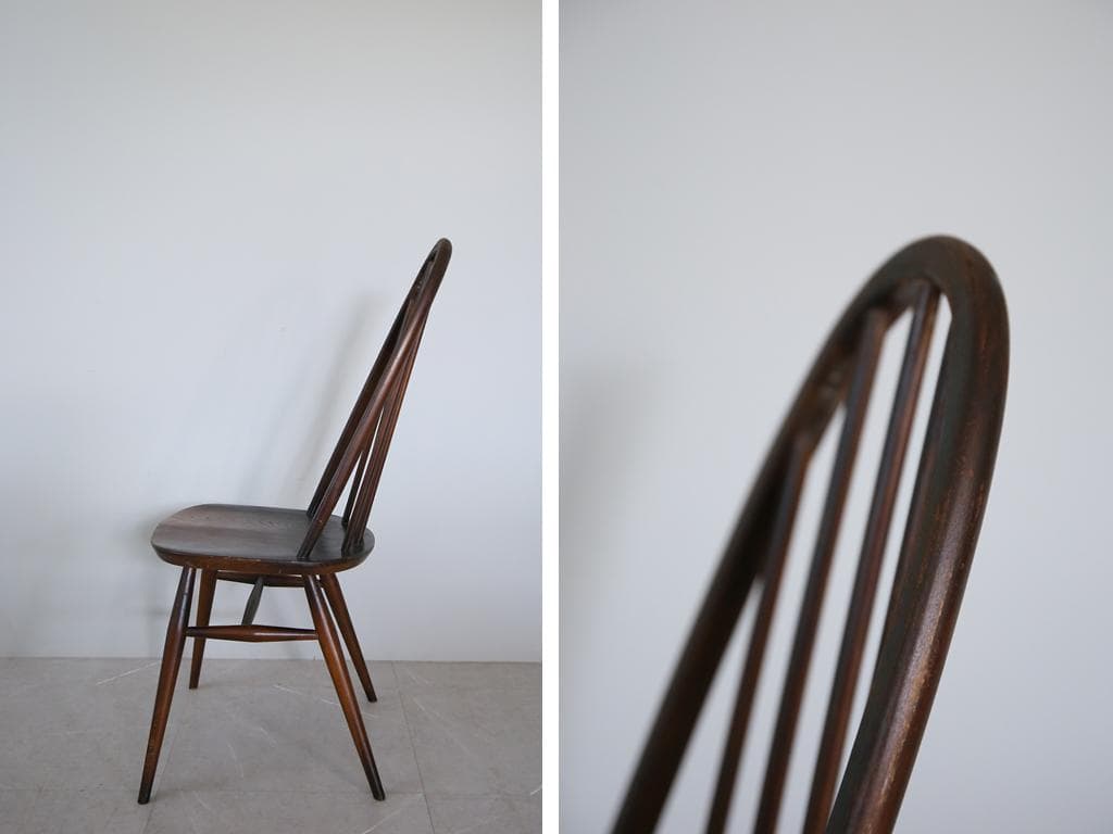 英国アンティークアーコールクエーカーチェア/ダイニングイス(89-115-4)