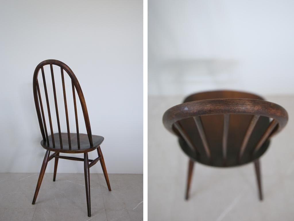 英国アンティークアーコールクエーカーチェア/ダイニングイス(89-115-4)