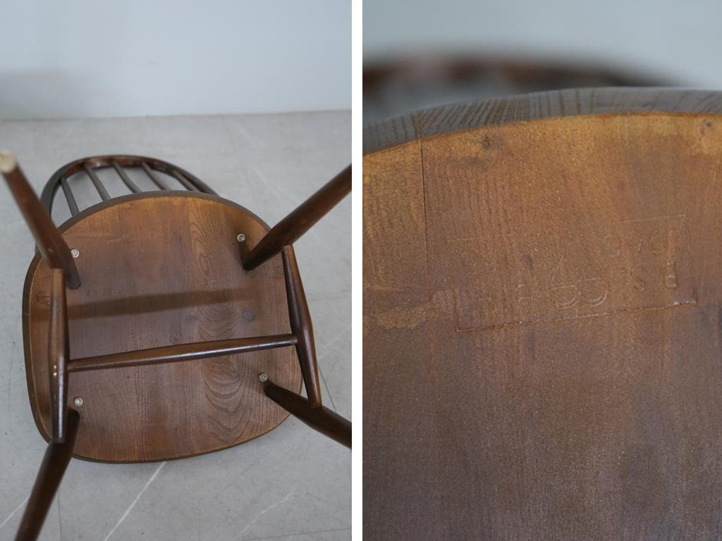 英国アンティークアーコールクエーカーチェア/ダイニングイス(89-115-4)