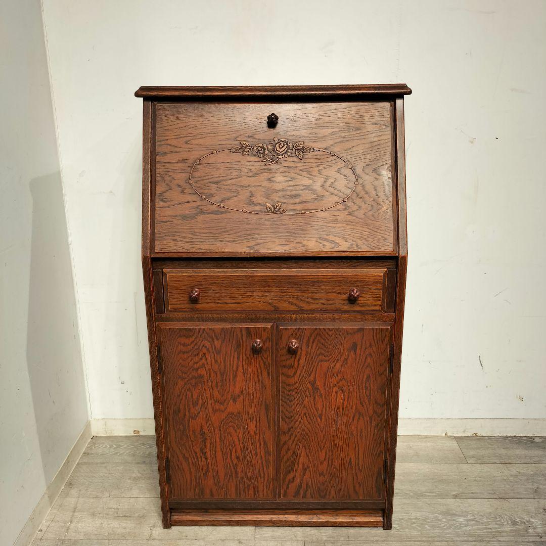 M♦ライブラリアン送料込　希少　職人堅木　ライティングビューロー　デスク