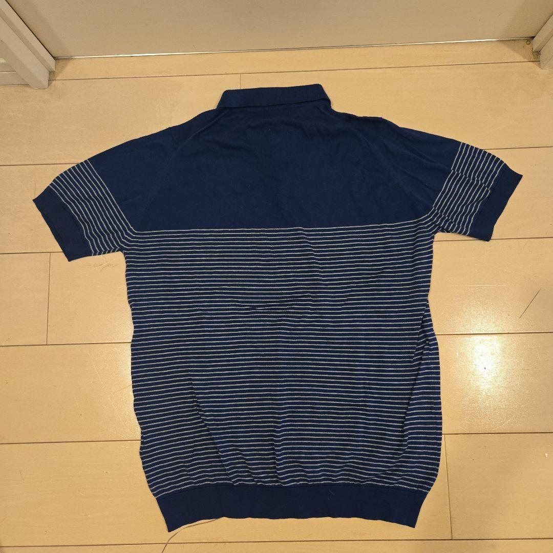 ジョンスメドレー ニットポロシャツ　 ストライプ コットン M　タグ付き