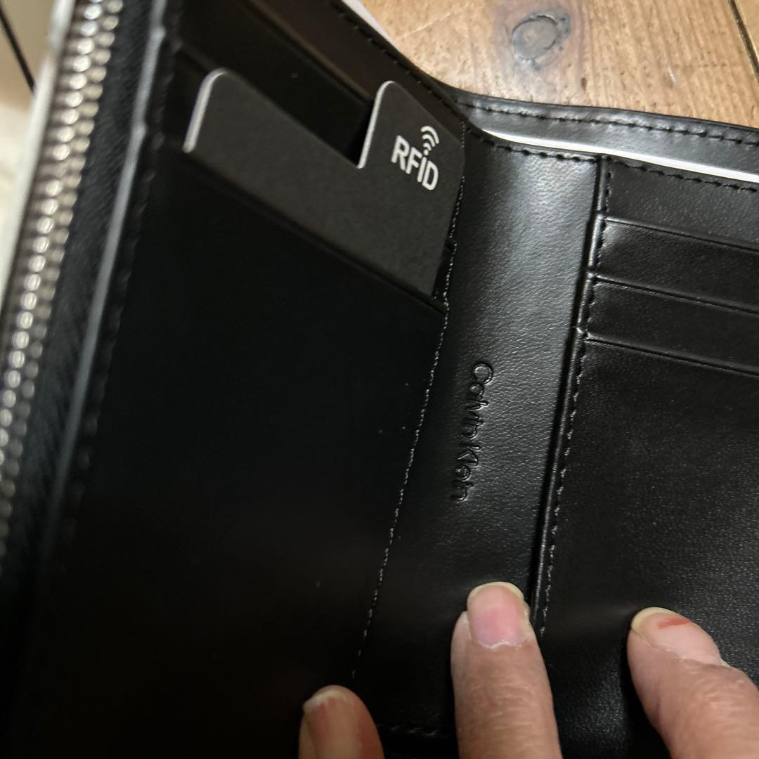 カルバンクライン 財布 ウォレット 三つ折り エンボス ロゴ CK 黒 ブラック