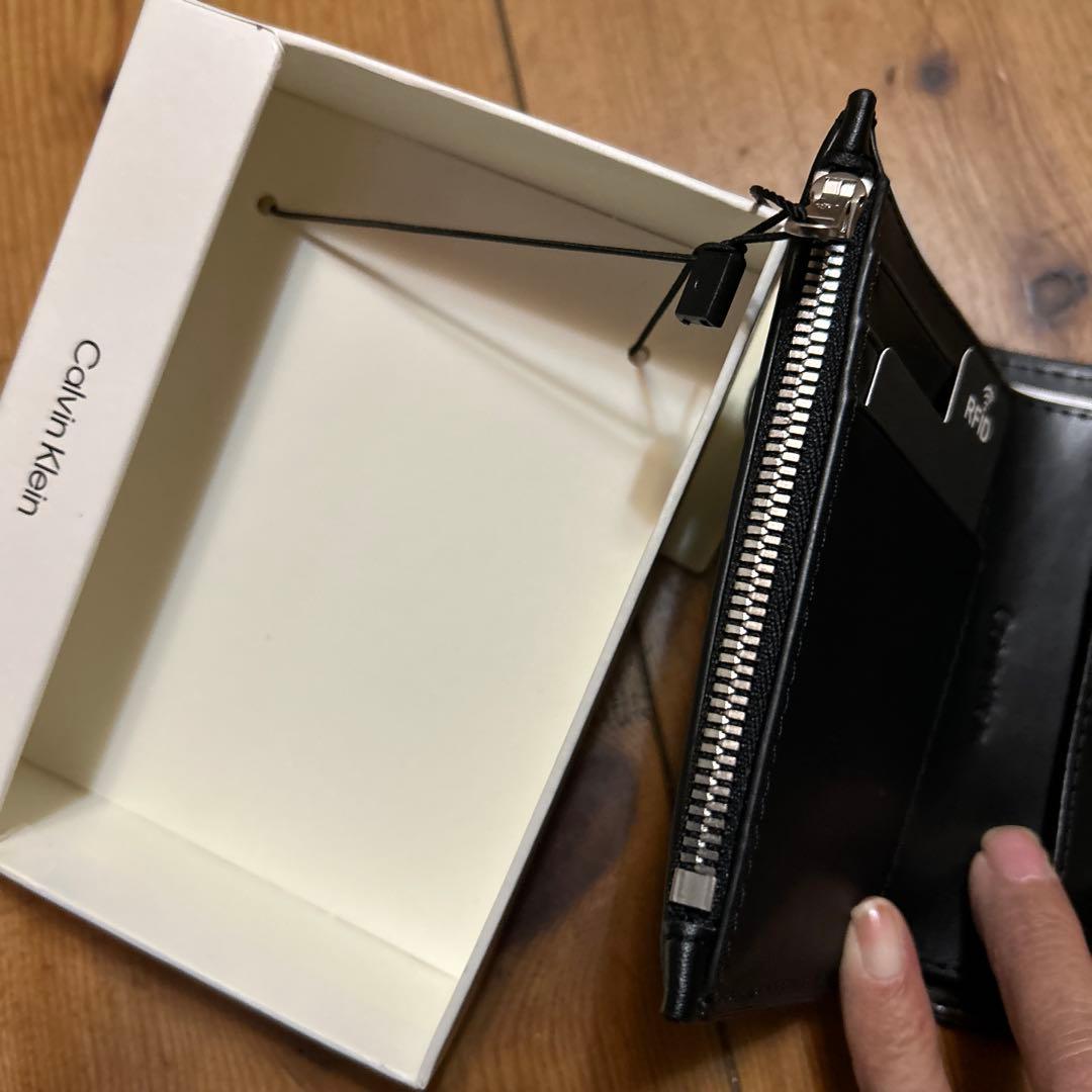 カルバンクライン 財布 ウォレット 三つ折り エンボス ロゴ CK 黒 ブラック