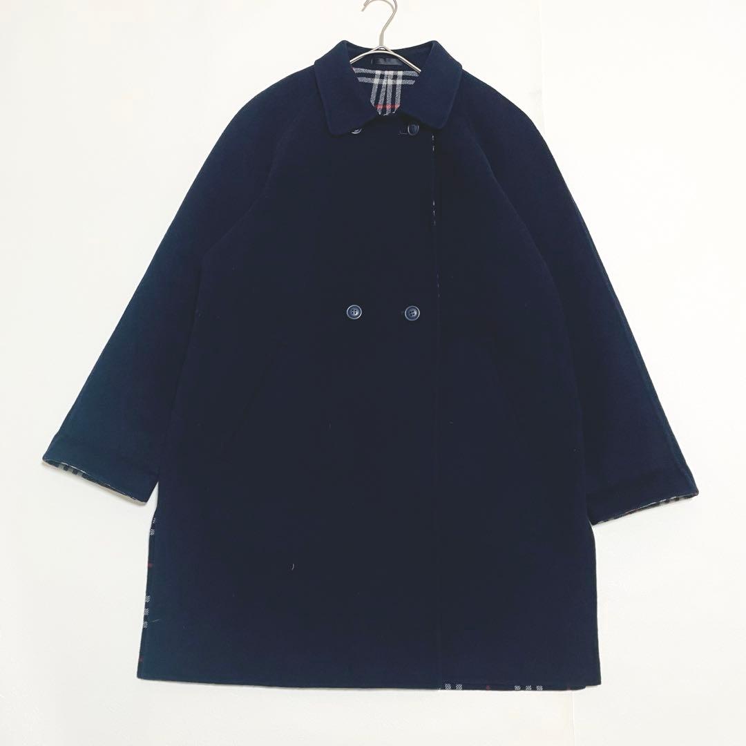 Burberrysバーバリーズ総ノバチェックウールコートカシミヤ混