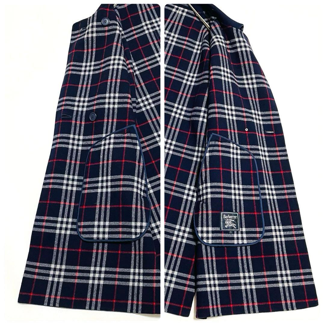 Burberrysバーバリーズ総ノバチェックウールコートカシミヤ混