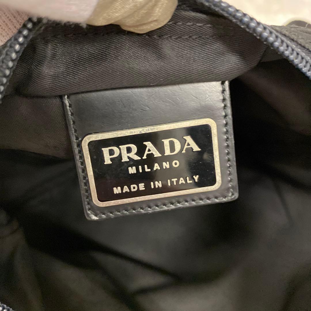 PRADA プラダ ナイロン ロゴプレート ショルダーバッグ 黒