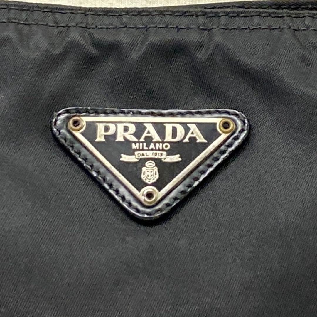 PRADA プラダ ナイロン ロゴプレート ショルダーバッグ 黒
