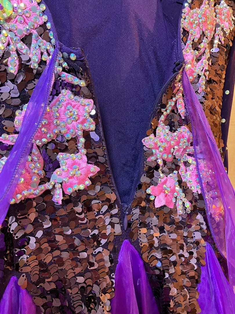 社交ダンス モダンドレス スタンダード 紫