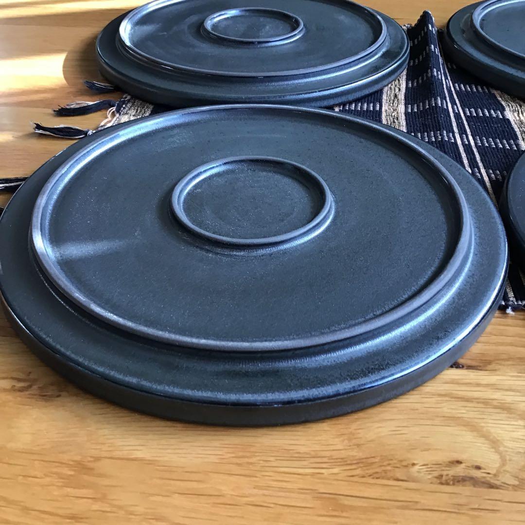 フラット7.5皿【プレート ディナー皿 切立皿 日本製 美濃焼】イブシブラック