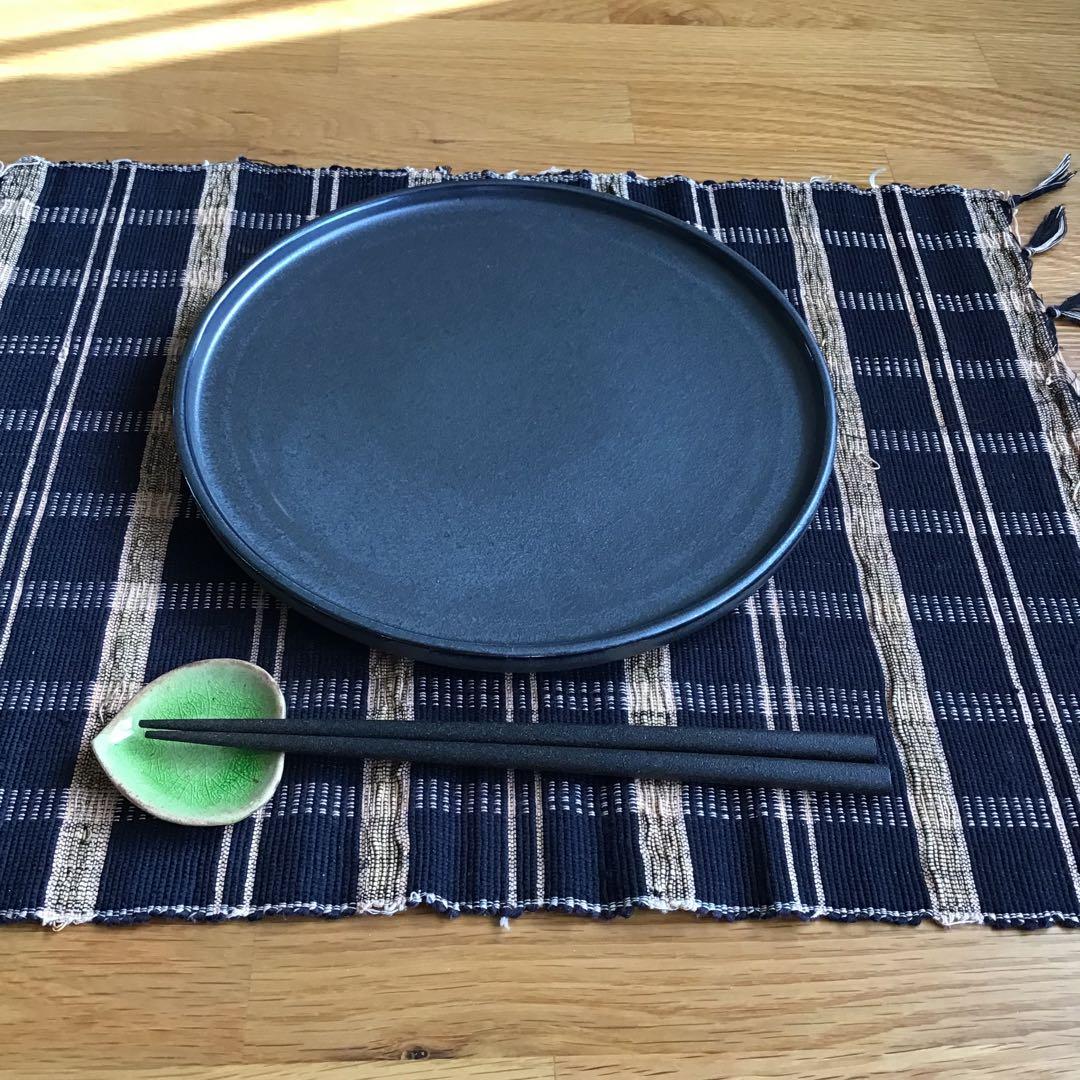 フラット7.5皿【プレート ディナー皿 切立皿 日本製 美濃焼】イブシブラック