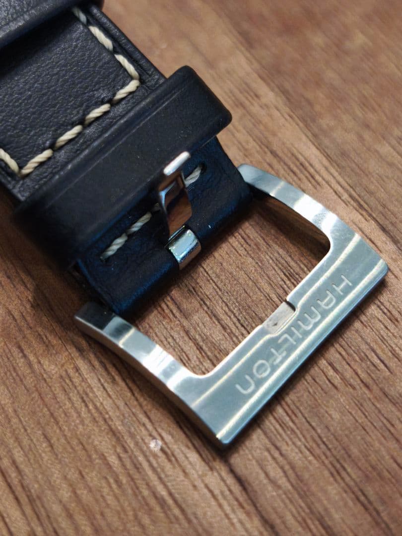 【美品】ハミルトン カーキ 純正ベルト 取付幅20mm レザー