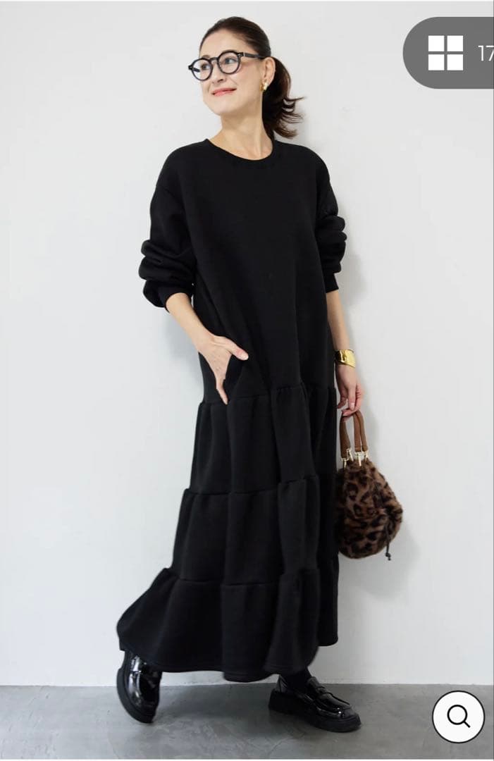 プラスオトハ OTO.HA ティアードスウェットワンピース ブラック 新品未使用