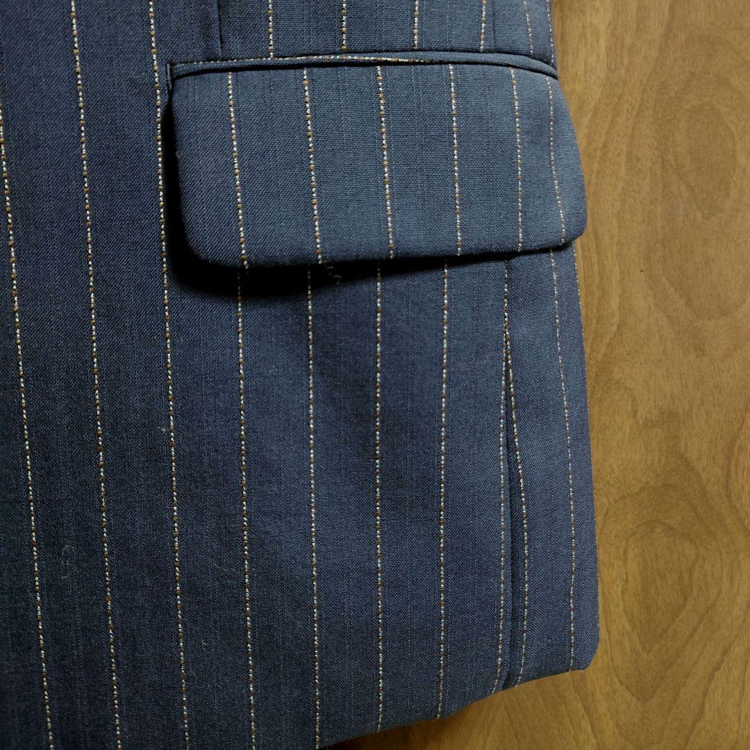 【美品】スーツ3点セット セットアップ ネイビー ストライプ 3ピース