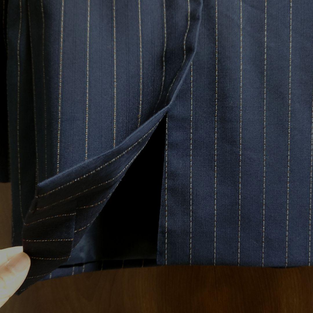 【美品】スーツ3点セット セットアップ ネイビー ストライプ 3ピース