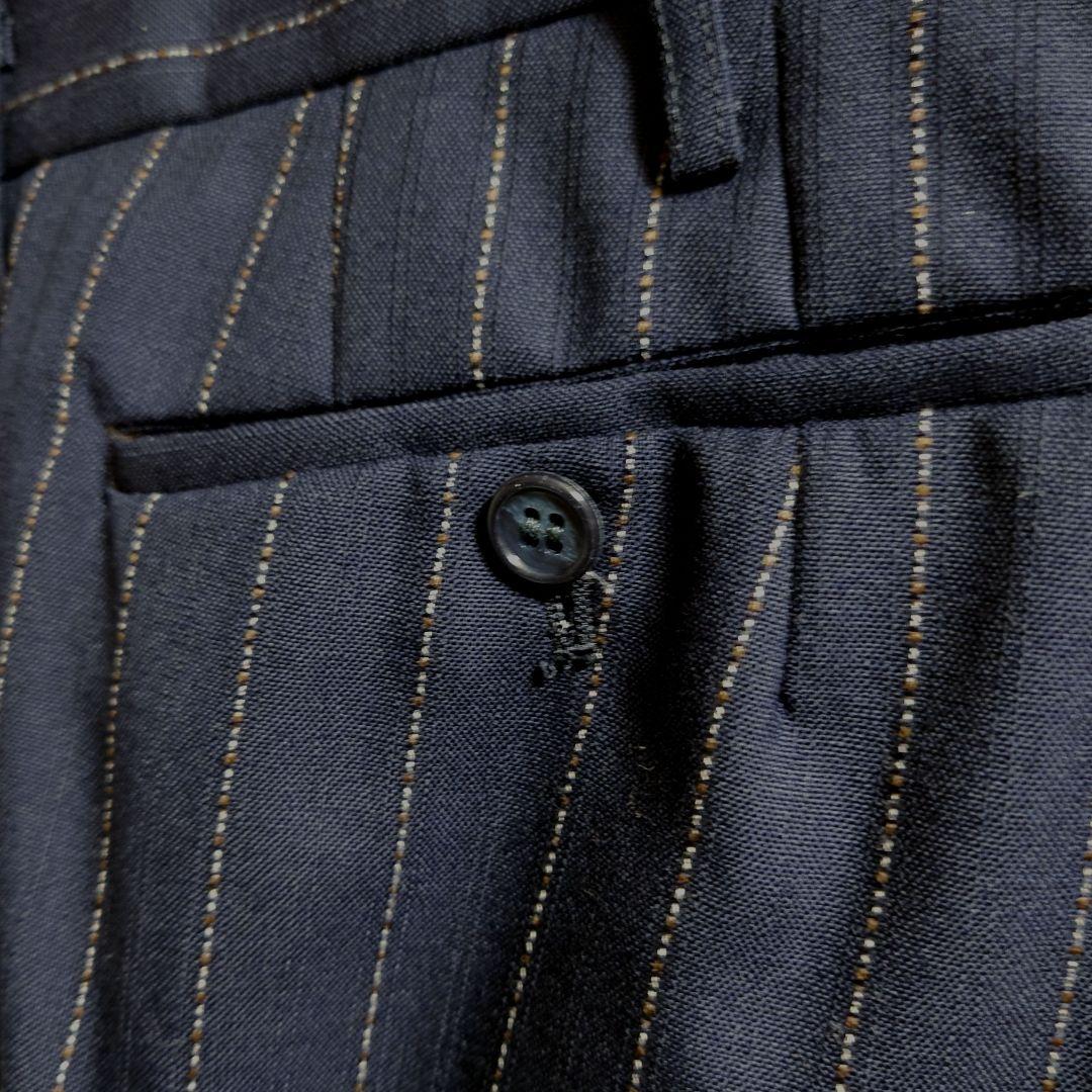 【美品】スーツ3点セット セットアップ ネイビー ストライプ 3ピース