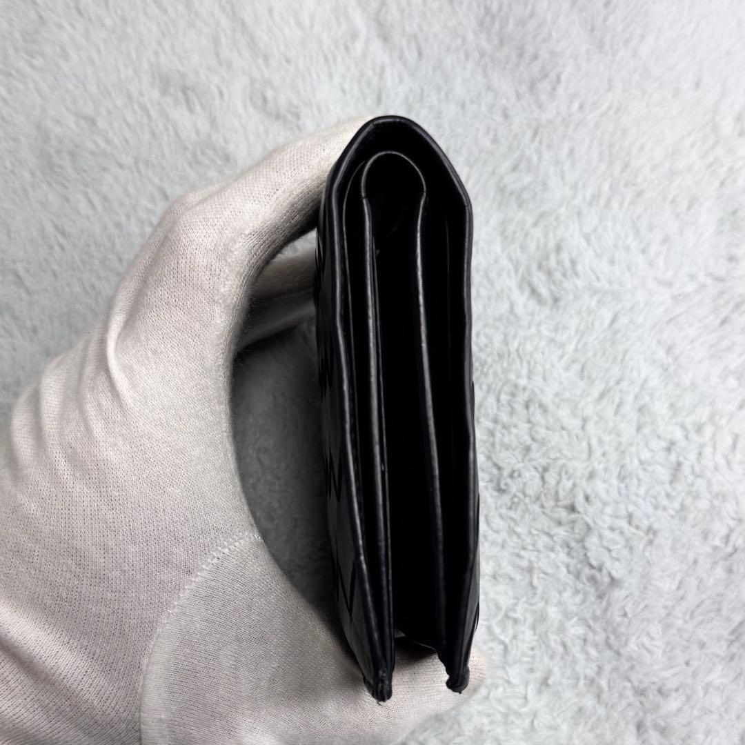 RFID ボッテガヴェネタ 二つ折り財布 マキシイントレチャート 黒