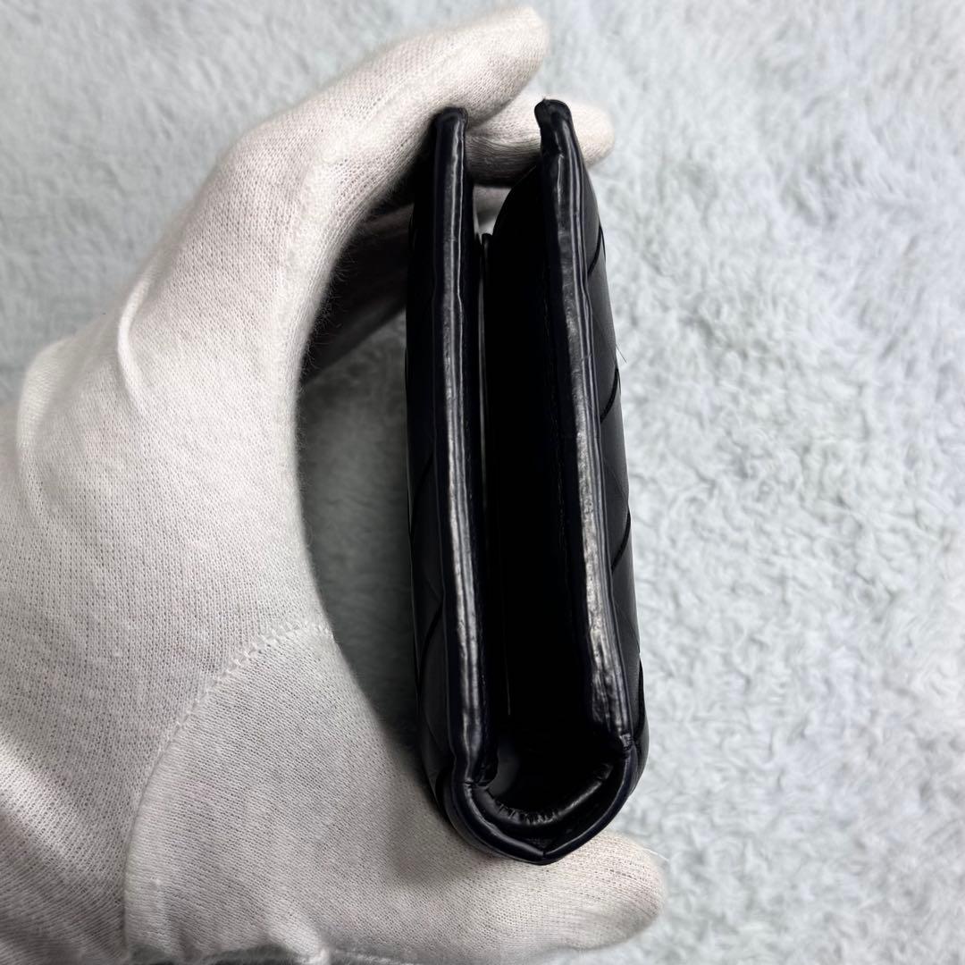 RFID ボッテガヴェネタ 二つ折り財布 マキシイントレチャート 黒