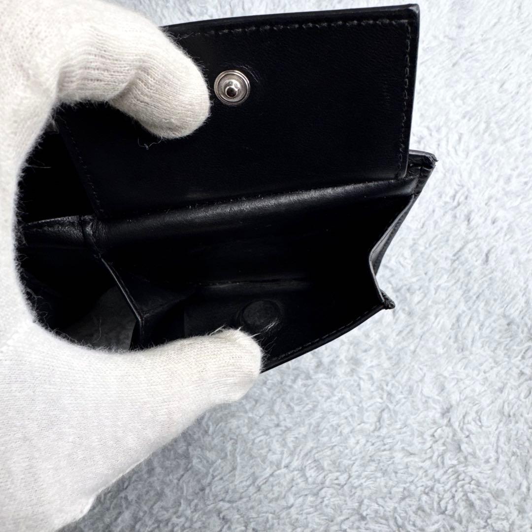 RFID ボッテガヴェネタ 二つ折り財布 マキシイントレチャート 黒