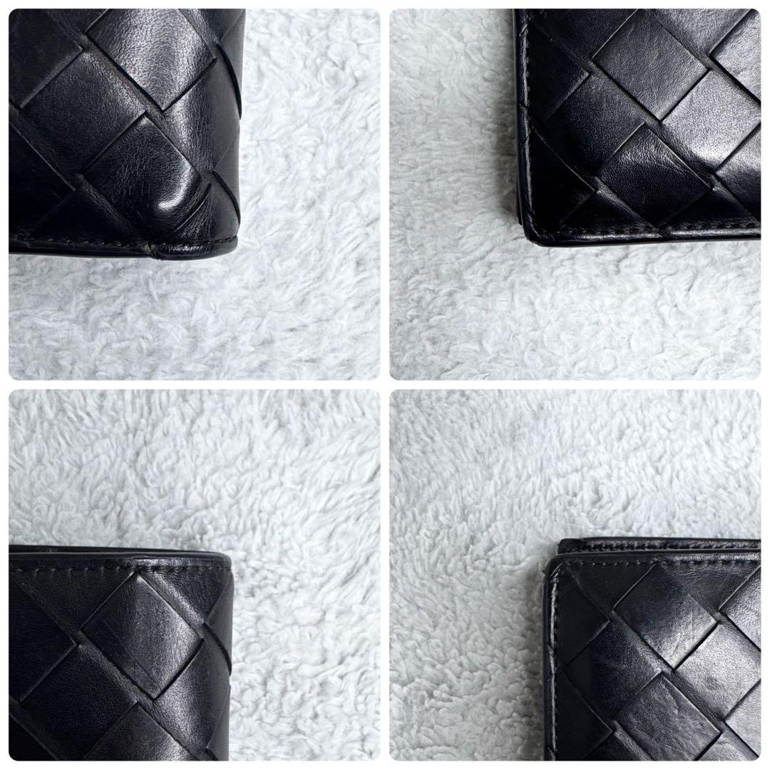 RFID ボッテガヴェネタ 二つ折り財布 マキシイントレチャート 黒