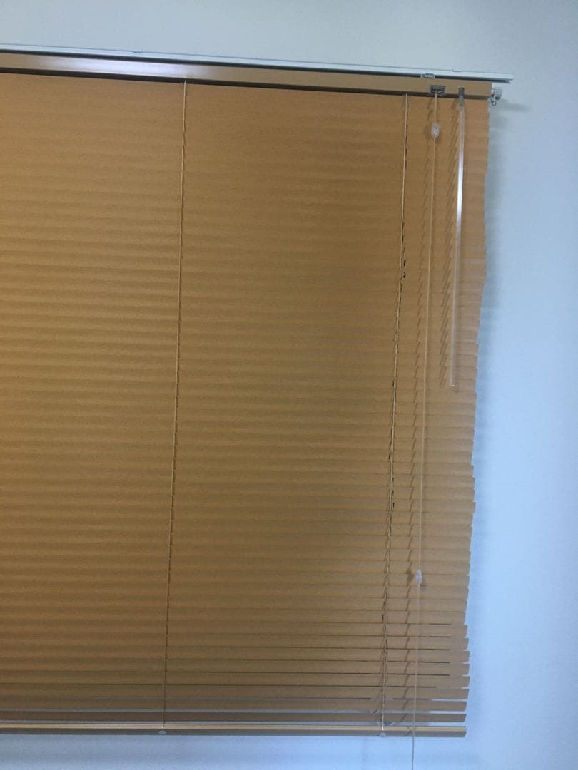 カーテンレール取付け 木目調 ウッド アルミ　ブラインド ライトベージュ