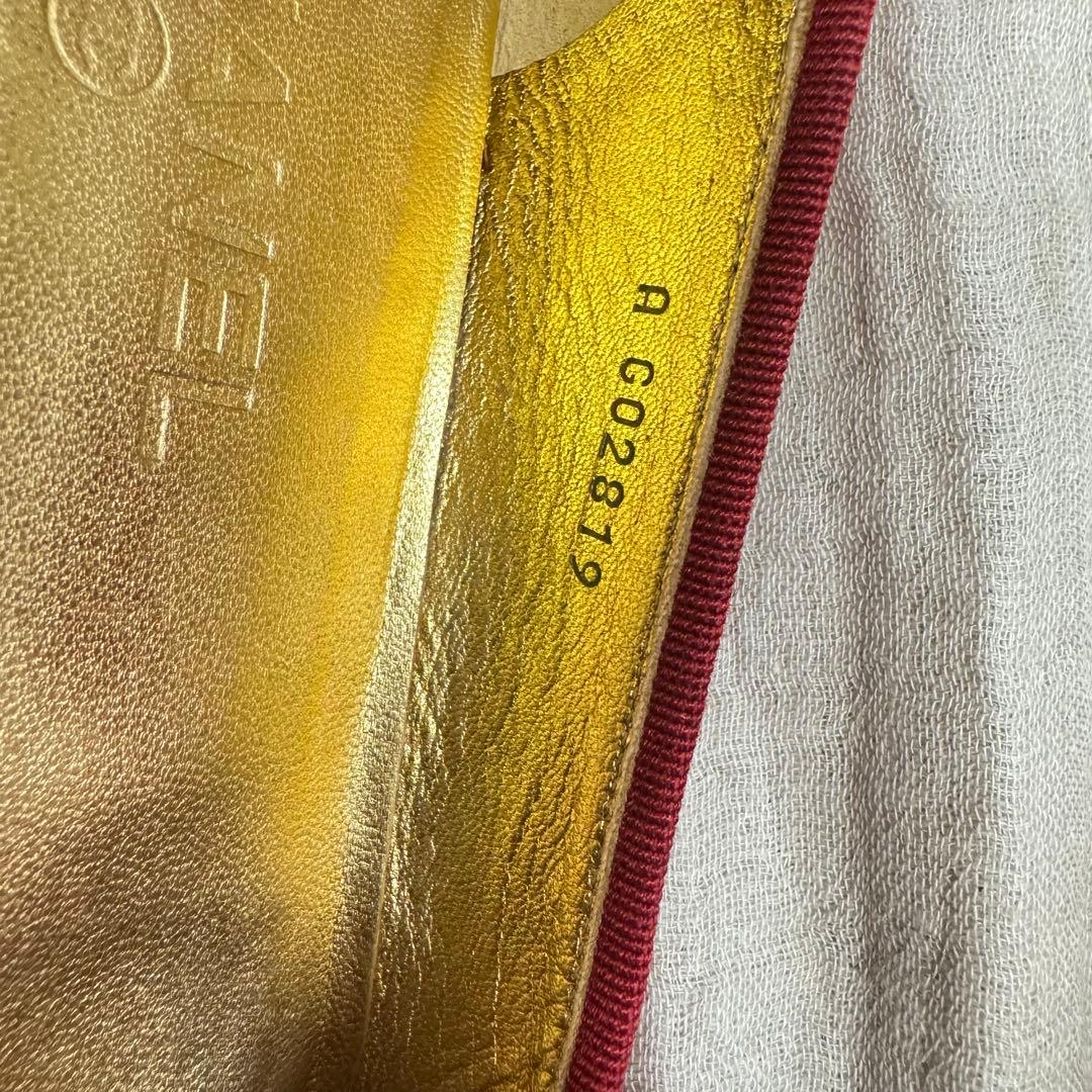 レアカラー　CHANEL 赤　エナメル　バレリーナ　フラットシューズ　パンプス