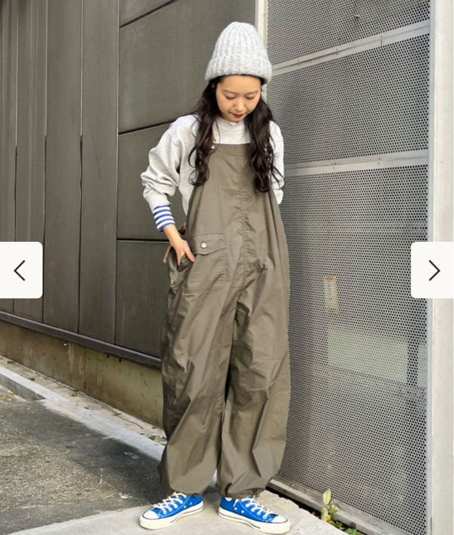 新品未使用BEAMSBOYサロペット O.SOLOTEX R/BIB オリーブ