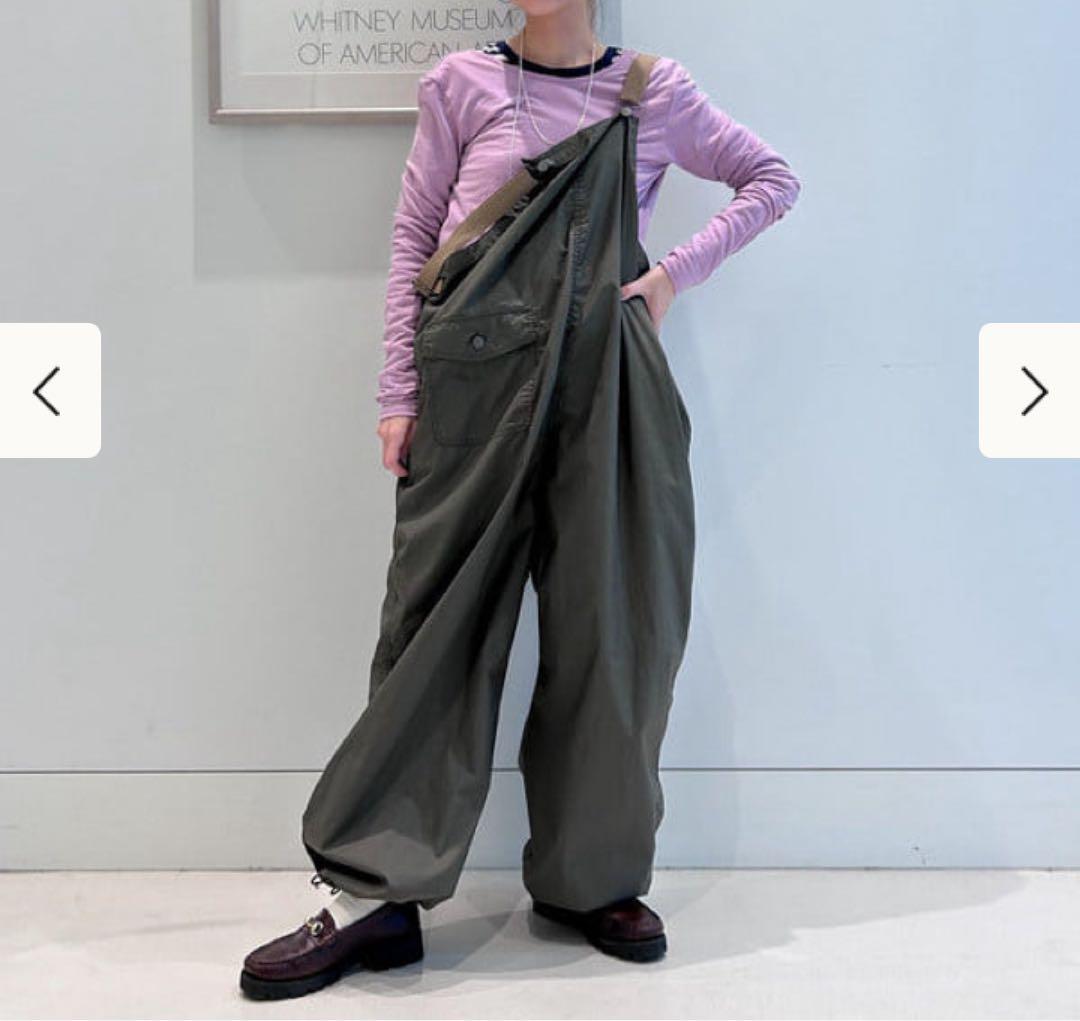 新品未使用BEAMSBOYサロペット O.SOLOTEX R/BIB オリーブ